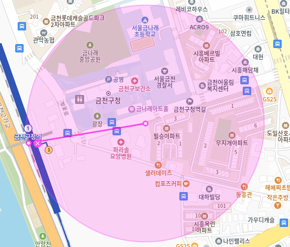 시흥동 월주차 / 금천구청역 도보 5분, 금천구청 바로 앞!