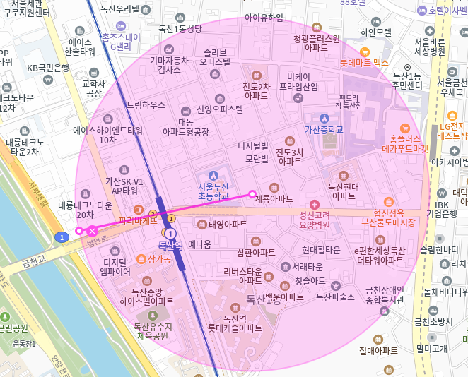 독산역 월주차_1번출구 도보 3분거리 역세권 단일주차장