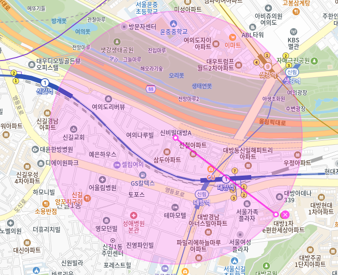 대방역 월주차_7번출구 도보 3분거리 역세권 단일주차장