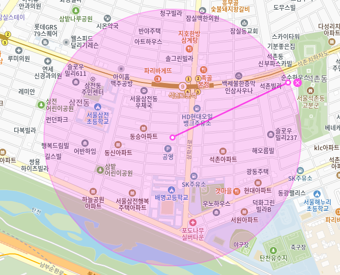삼전동 월주차_석촌고분역 4번출구 도보 2분거리 단일주차장