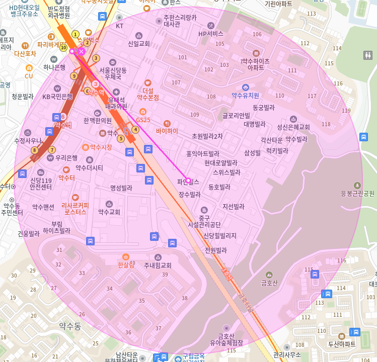 약수역 월주차 / 약수역 4번출구 도보3분, 단일주차, 지정석!