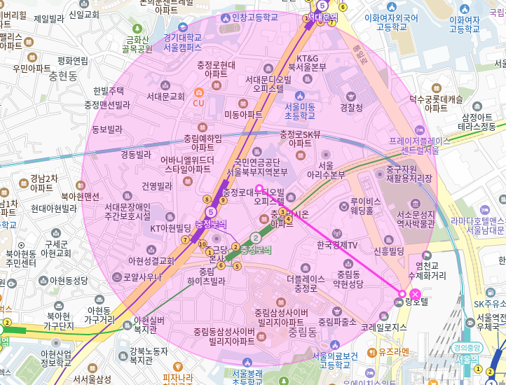 충정로역 월주차_9번출구 도보 1분거리 초역세권 전일제 단일주차장
