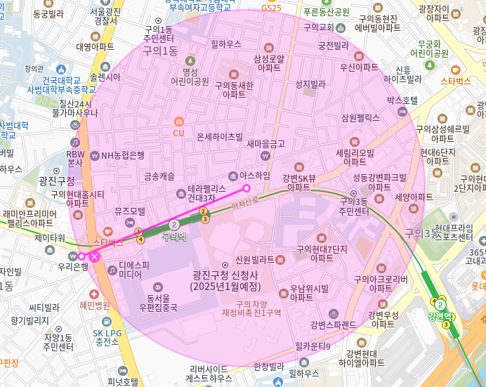 구의역 월주차_2번출구 도보 2분거리 역세권 전일제 주차장