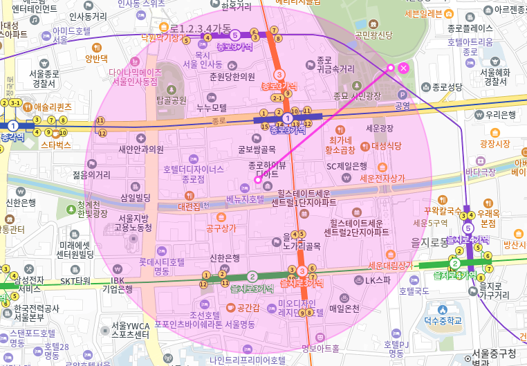 종로 3가역 월주차_15번출구까지 도보 2분거리 전일제 기계식 월주차장