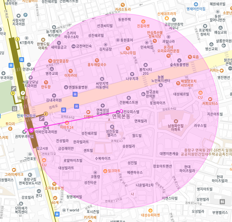 면목동 월주차 / 면목역 2번출구 도보2분, 역세권