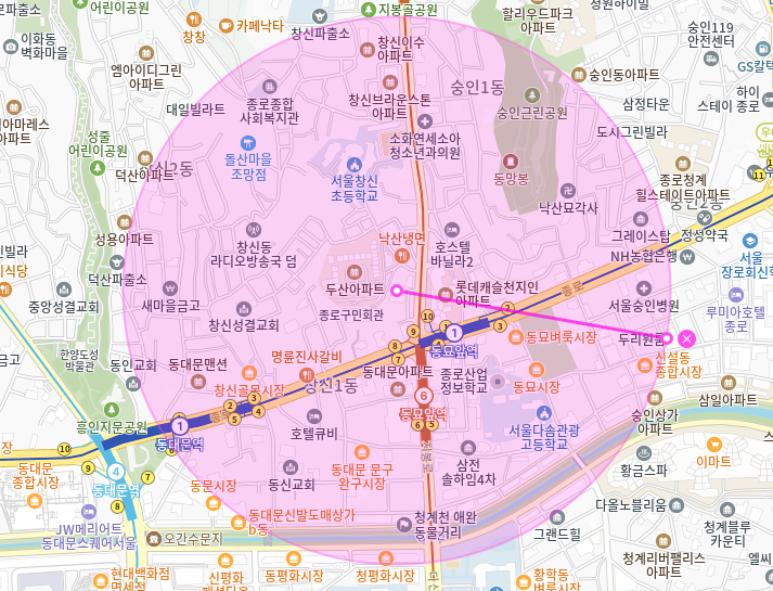 창신동 월주차_동묘앞역 10번출구 도보 1분 전일제 단일주차