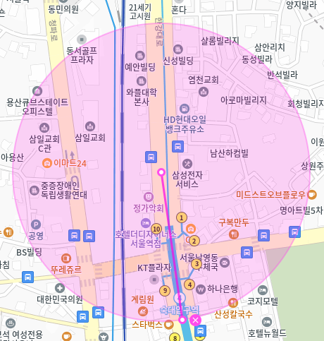 숙대입구역 월주차 / 숙대입구역 1번출구, 도보4분, 지정석, 단일주차장, 편하게 주차하세요.