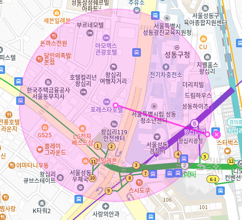 성동구 왕십리역 월주차_성동구청, 왕십리역 도보 5분 거리