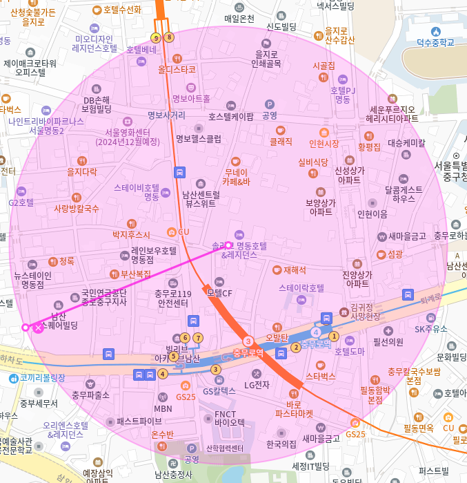 중구 월주차_충무로역 도보 6분 거리 기계식 승용 주차장