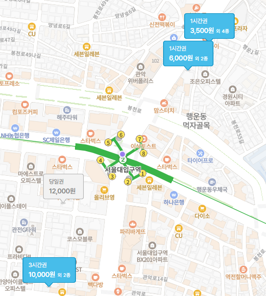 서울대입구역 주차장 주차요금 공영 주차장 가격정보 샤로수길 데이트 카페 맛집과 주차 꿀팁