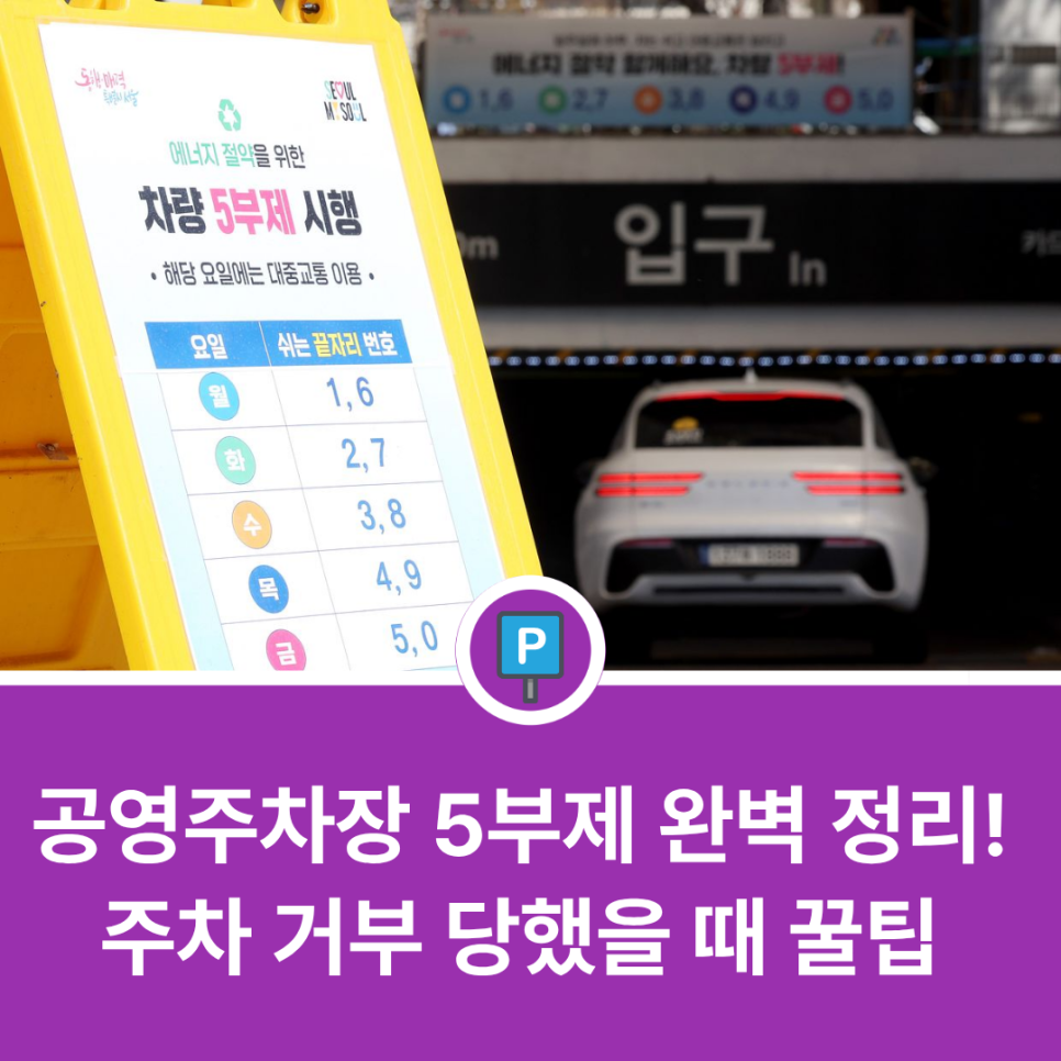 공영주차장 5부제 시행 | 내가 가려는 주차장도 대상일까? 불편함 한 번에 해결하는 방법 대표 이미지