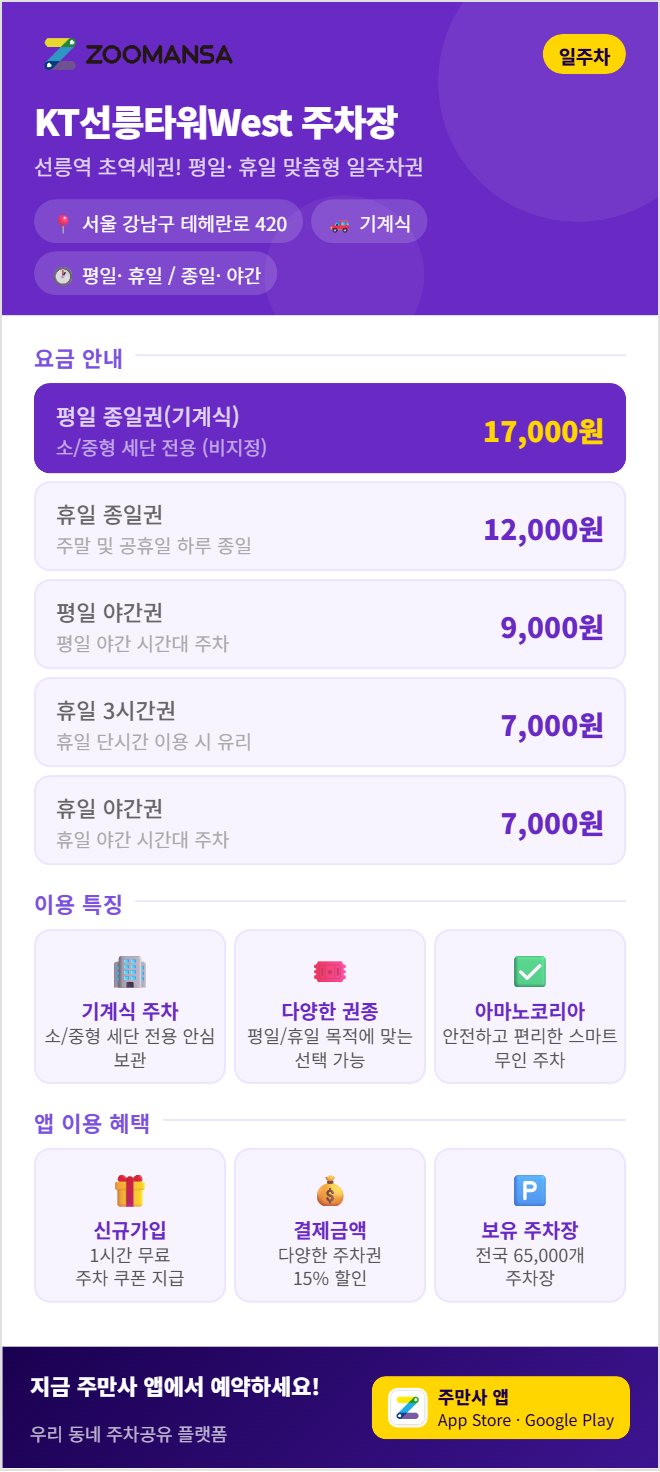 선릉역 주차장 평일·주말 주차권 11,500원부터 | 선릉역 코앞에 숨은 가성비 주차장 명당을 찾아보자