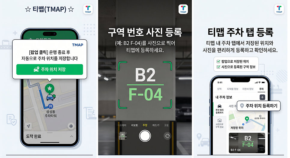 주차장 차 위치 깜빡했다면? 아이폰·갤럭시 주차 위치 자동 저장 방법 (티맵/카카오맵 활용 팁)