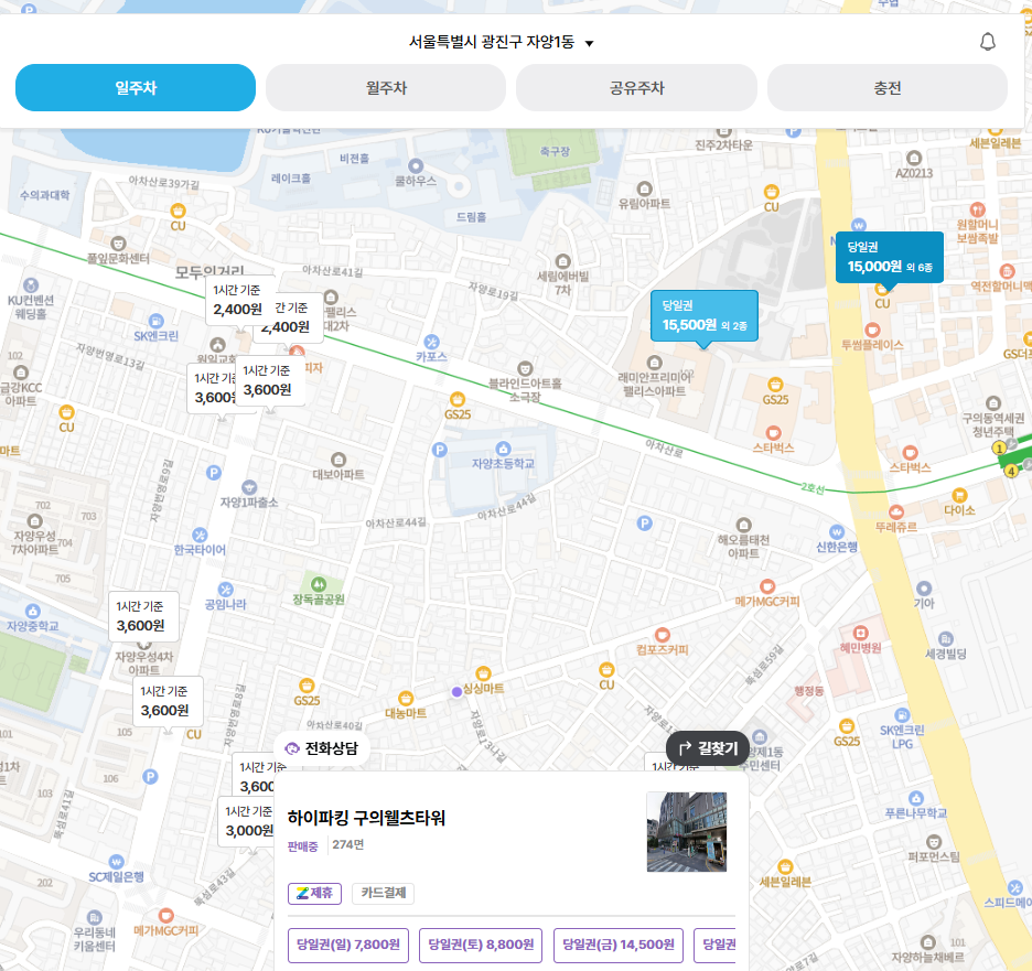 자양전통시장 주차장 | 구의역 도보 약 5분 이내 역세권 주차장 비교 분석 및 정리와 디저트 맛집 감성 카페 추천
