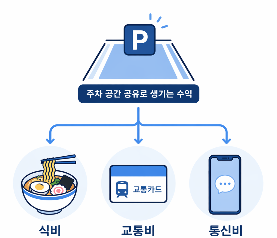 자취생 생활비 절약 꿀팁 - 주차 자리 공유로 매달 생활비 채우기