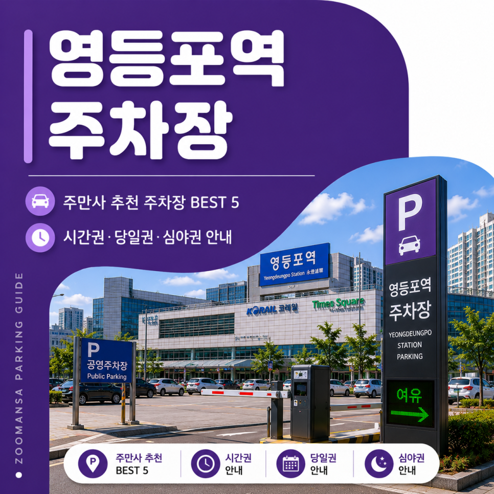 영등포역 주차장ㅣ주만사 추천 주차장 BEST 5, 시간권·당일권·심야권 안내 및 할인혜택 정보 대표 이미지