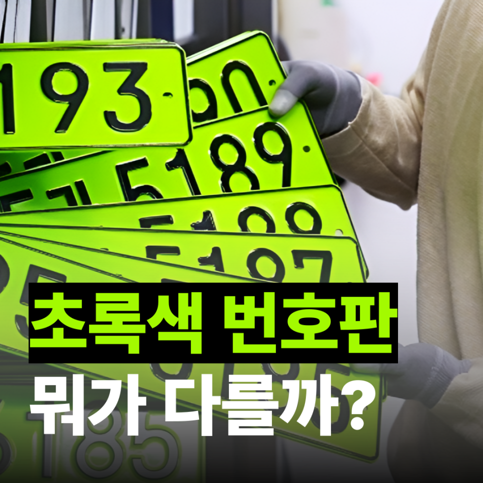 자동차 연두색 번호판, 뭐가 다를까? : 의미부터 정책까지!
