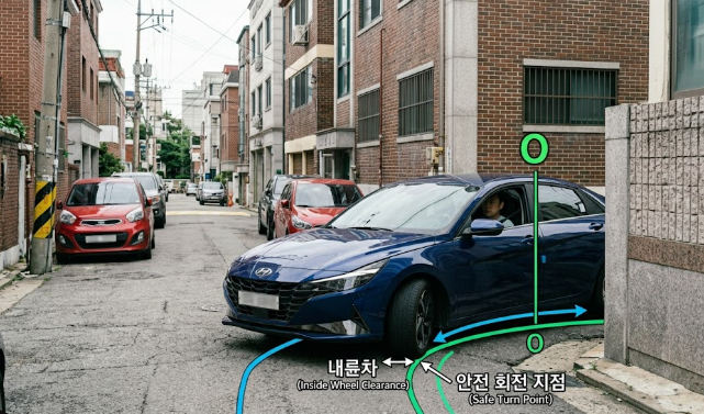 초보운전 골목길 운전 공식, 사이드미러 보는 법과 차폭감 익히기