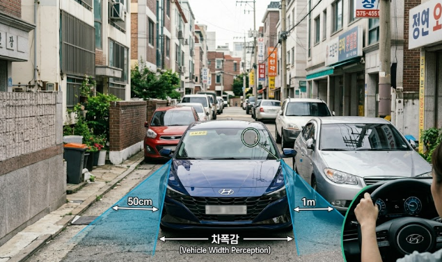 초보운전 골목길 운전 공식, 사이드미러 보는 법과 차폭감 익히기