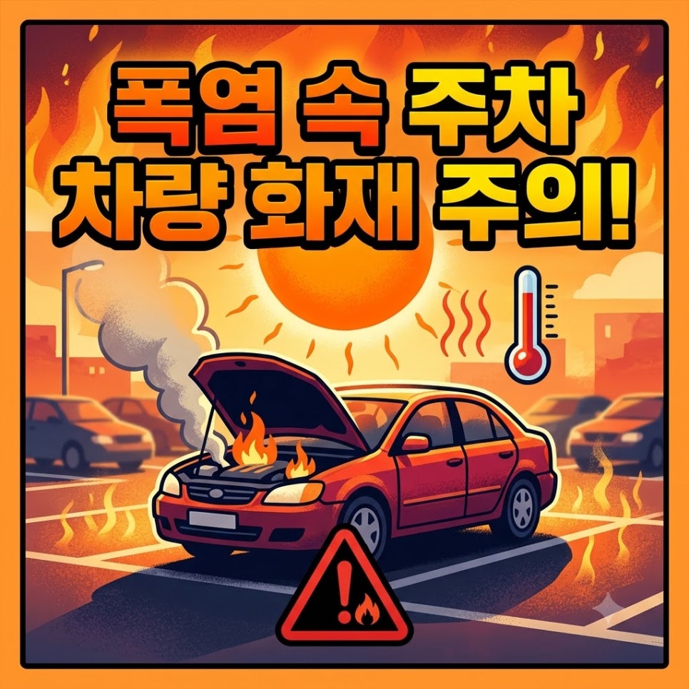 폭염 속 주차 차량 화재 주의! 여름철 차량 관리 꿀팁 대표 이미지