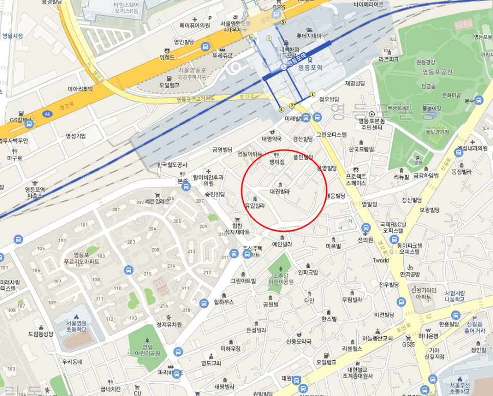 영등포역 월주차_1,2,4번 출구 부근