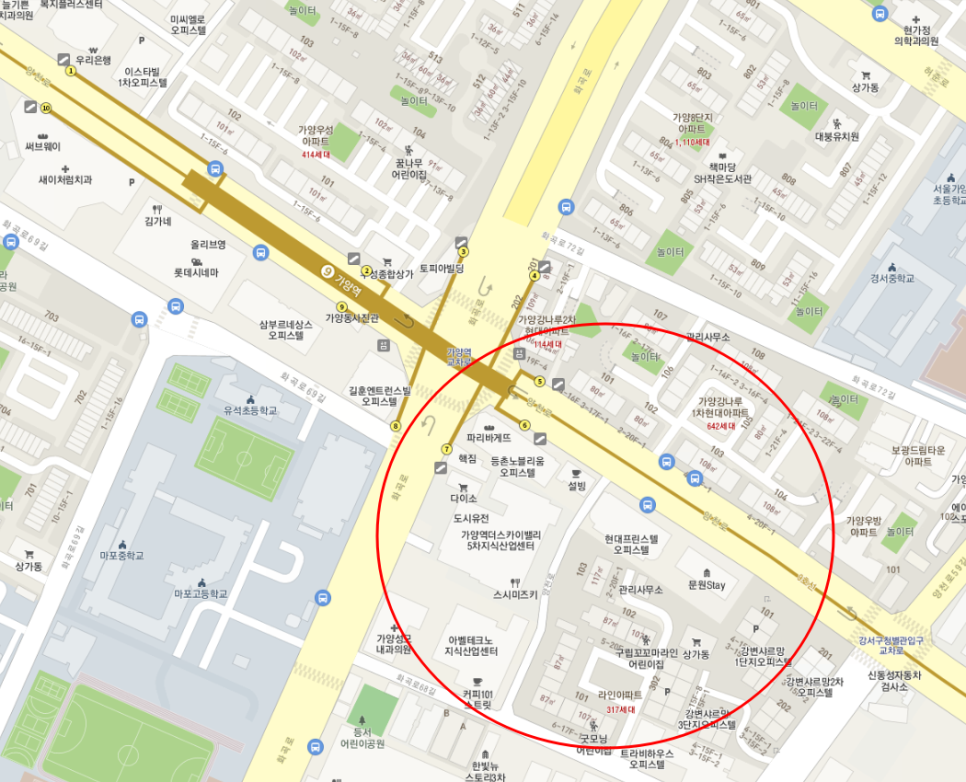 가양역 월주차-6번출구 인근 안내