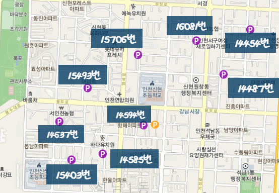 인천 서구 월주차ㅣ신현원창동,석남동, 가좌동, 원당동 월주차