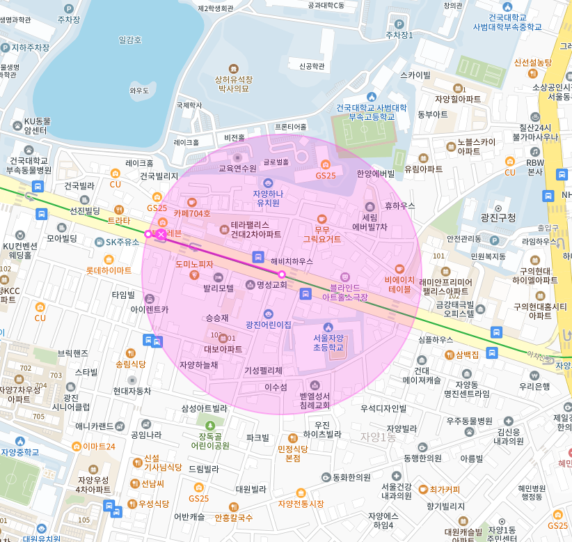 건국대학교 인근 주차장 | 월주차 정기권 | 광진구 자양동 건대입구역 구의역