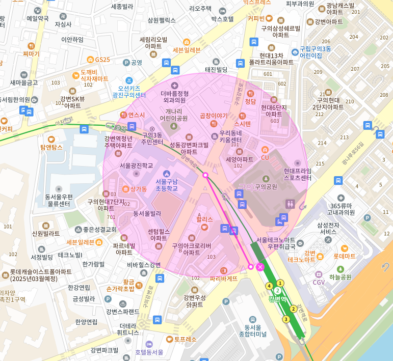 동서울종합터미널 인근 주차장 | 월주차 정기권 | 광진구 구의동 강변역