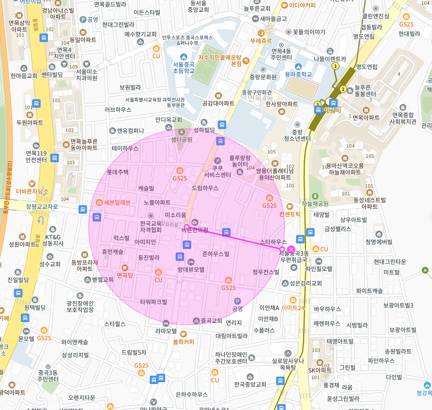중랑구 면목동 용마산역 중곡역 인근 주차장 | 월주차 정기권