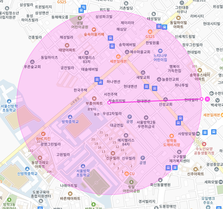 도봉구 방학동 방학중학교 인근 주차장 | 월주차 정기권 | 전일제