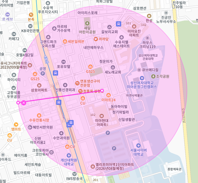 서울 강북구 미아동 | 월주차 정기권 | 전일제 | 서울사이버대학교 인근 주차장
