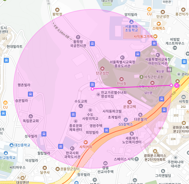 서울 종로구 사직동 | 월주차 정기권 | 전일제 | 사직근린공원 인근 주차장
