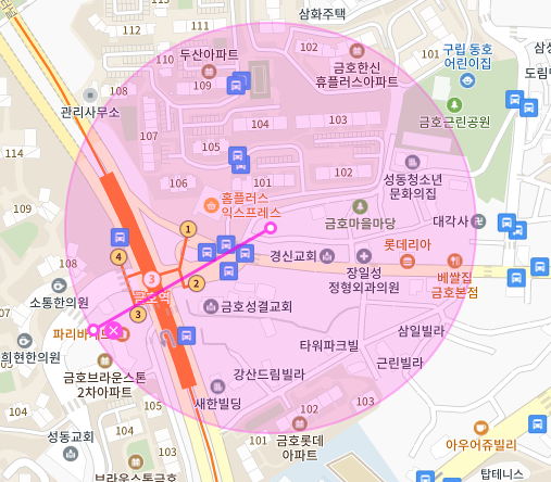서울 성동구 금호동3가 | 월주차 정기권 | 평일 | 금호역 인근 주차장