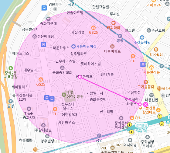 서울 중랑구 중화동 | 월주차 정기권 | 전일제 | 중랑역 인근 주차장