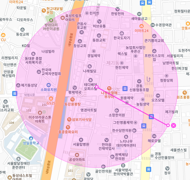 서울 동대문구 제기동 | 월주차 정기권 | 주간 | 성일중학교 인근 주차장