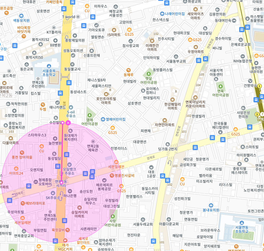 자연에너지 대창주유소 인근 주차장 | 월주차 정기권 | 중랑구 면목동 면목역