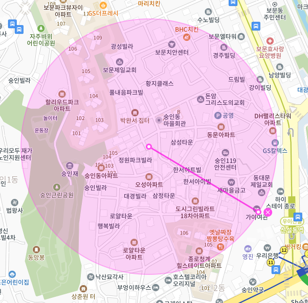 서울 종로구 숭인동 | 월주차 정기권 | 전일제 | 신설동역 인근 주차장