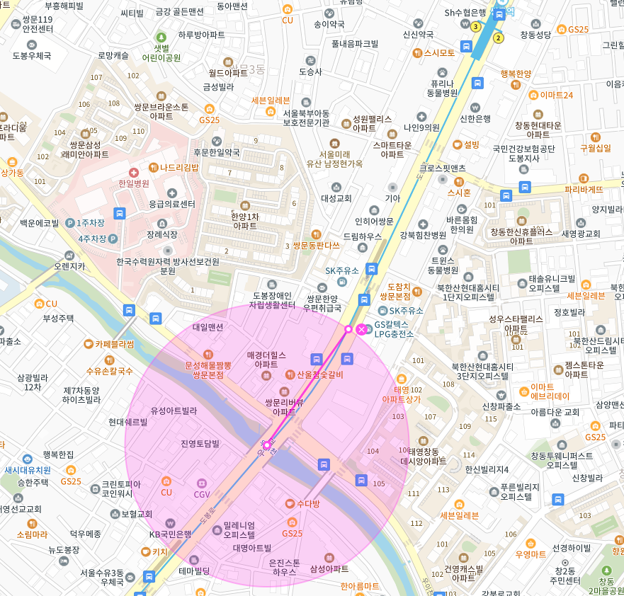 우이천 뷰 월주차장 어떠신가요 | 도봉구 쌍문동 쌍문역 수유역