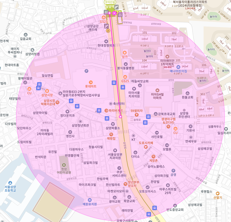 강북구 미아동 삼양역 인근 주차장 | 월주차 정기권 | 전일제