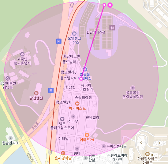 서울 용산구 한남동 | 월주차 정기권 | 주간 | 응봉공원 인근 주차장