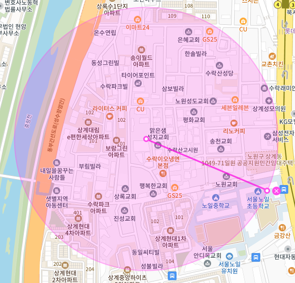 서울 노원구 상계동 | 월주차 정기권 | 전일제 | 노일중학교 인근 주차장