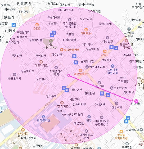 서울 도봉구 방학동 | 월주차 정기권 | 평일 | 방학중학교 인근 주차장