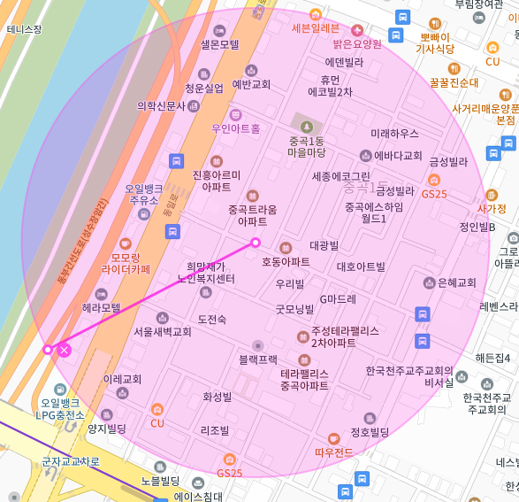 서울 광진구 중곡동 | 월주차 정기권 | 전일제 | 중곡1동마을마당 인근 주차장