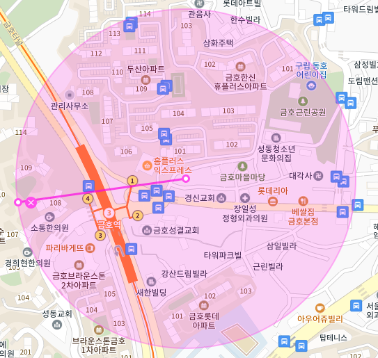 서울 성동구 금호동3가 | 월주차 정기권 | 전일제 | 금호역 초역세권 주차장