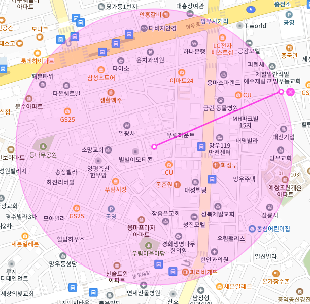 서울 중랑구 망우동 | 월주차 정기권 | 전일제 | 망우사거리 인근 주차장