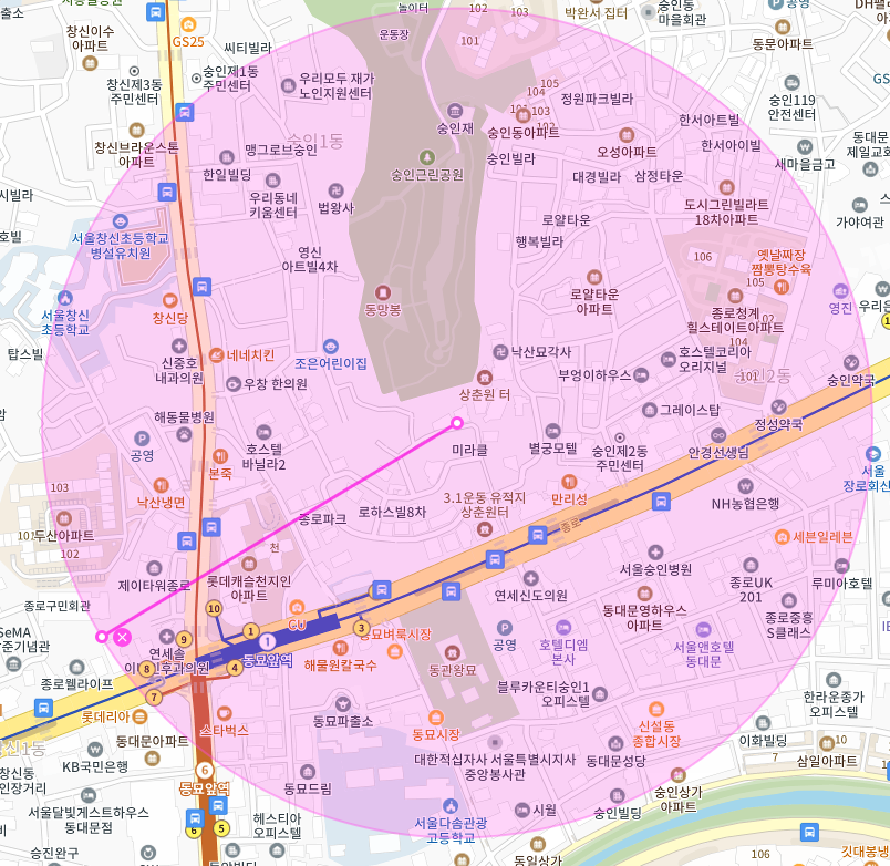 서울 종로구 숭인동 | 월주차 정기권 | 전일제 | 동묘앞역 인근 주차장