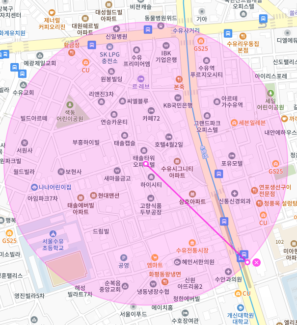 서울 강북구 수유동 | 월주차 정기권 | 전일제 | 수유사거리 인근 주차장