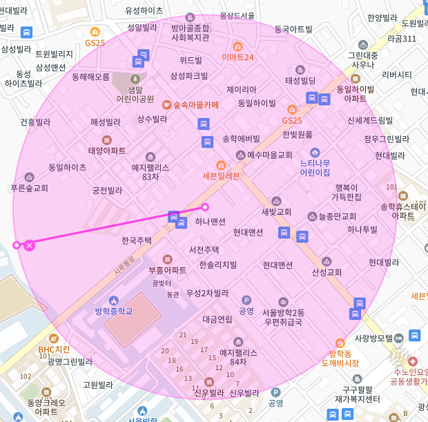 서울 도봉구 방학동 | 월주차 정기권 | 전일제 | 방학중학교 인근 주차장