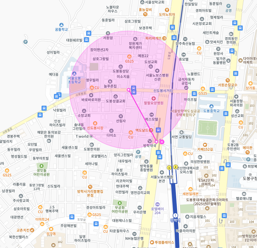 서울오봉초등학교 인근 주차장 | 주만사 월주차 | 도봉구 도봉동 방학역
